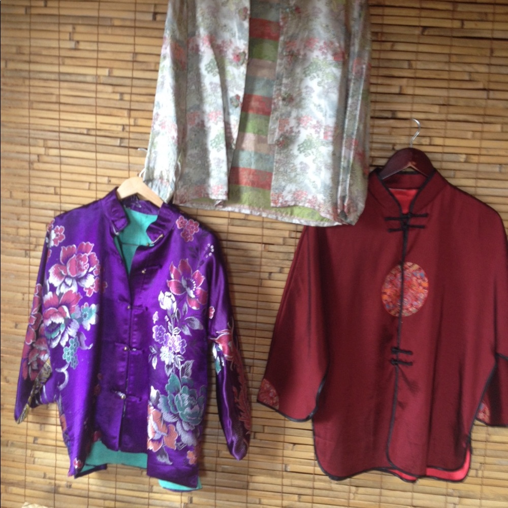 BUNDLE  CHINESE SILK JACKETS Sz S/M